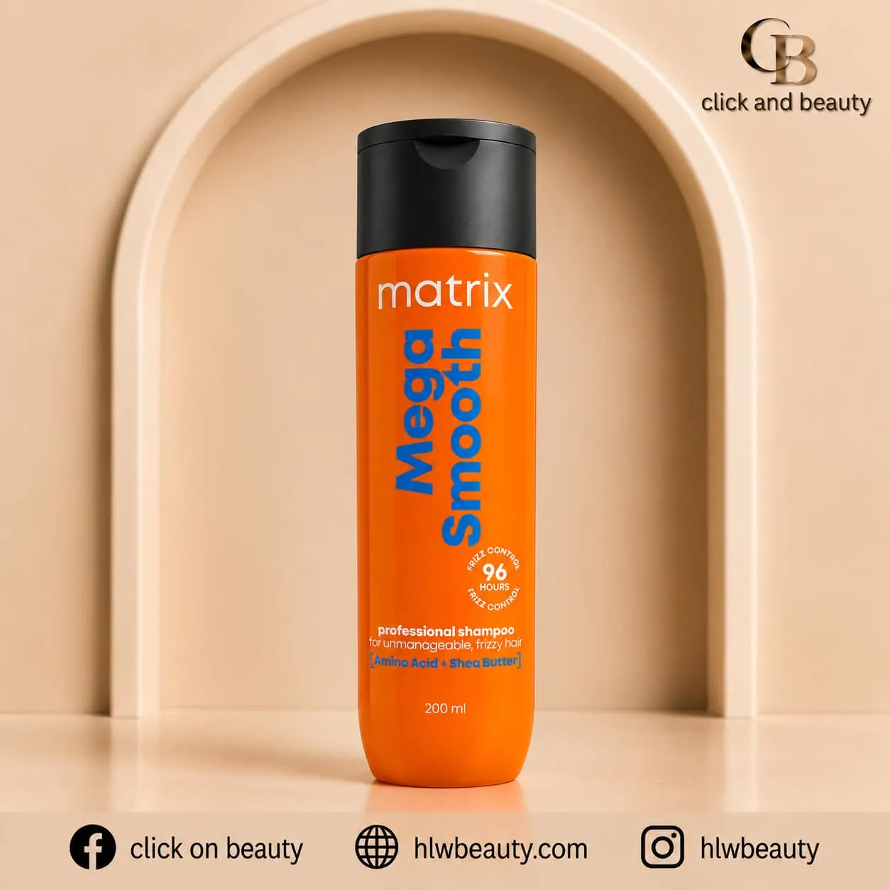 Matrix Mega Smooth Professional Shampoo for Frizzy Hair with Amino Acid & Shea Butter (200 ml)