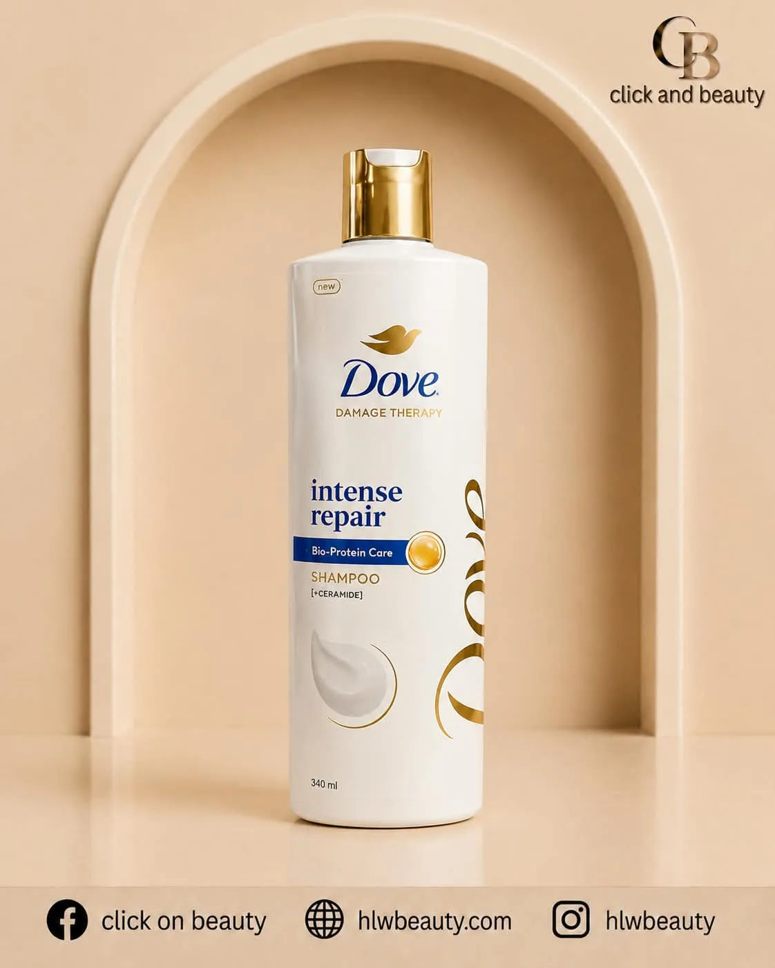 Dove Intense Repair Shampoo with Bio-Protein Care & Ceramide (340 ml)